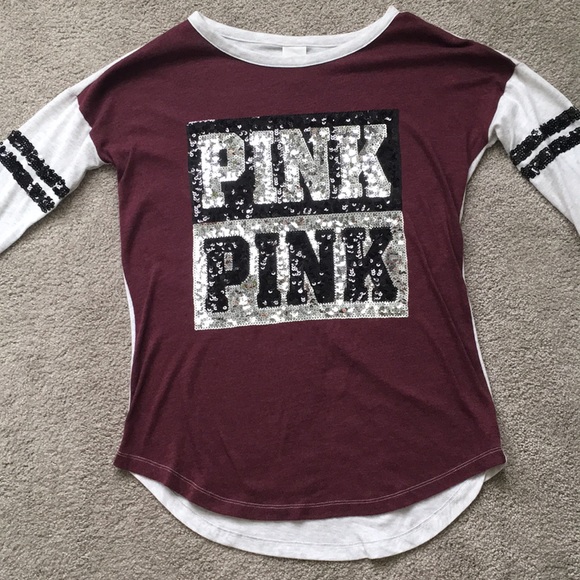 Maroon PINK long sleeve top - Picture 1 of 4